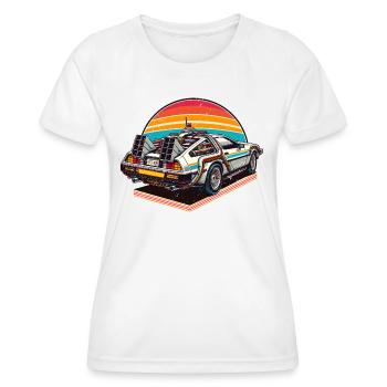 Future Car Fast Car Retro Vintage - Frauen Funktions-T-Shirt - Weiß - Vorne - AI Model Female 172 dark (172cm)