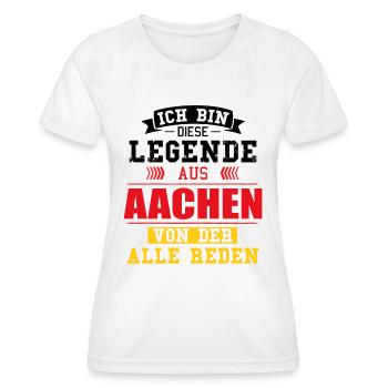 Stadt Aachen Deutschland Legende Spruch - Frauen Funktions-T-Shirt - Weiß - Vorne - AI Model Female 172 dark (172cm)