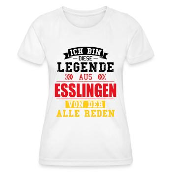 Stadt Esslingen Deutschland Legende Spruch - Frauen Funktions-T-Shirt - Weiß - Vorne - AI Model Female 172 dark (172cm)