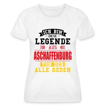 Stadt Aschaffenburg Deutschland Legende Spruch - Frauen Funktions-T-Shirt - Weiß - Vorne - AI Model Female 172 dark (172cm)