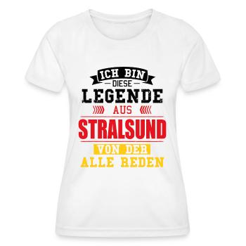 Stadt Stralsund Deutschland Legende Spruch - Frauen Funktions-T-Shirt - Weiß - Vorne - AI Model Female 172 dark (172cm)
