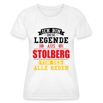 Stadt Stolberg Deutschland Legende Spruch - Frauen Funktions-T-Shirt - Weiß - Vorne - AI Model Female 172 dark (172cm)