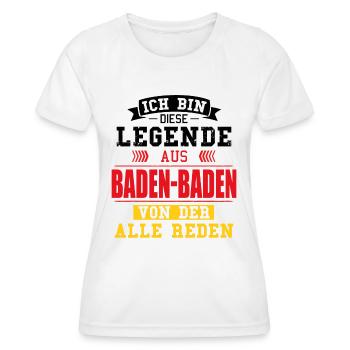 Stadt Baden-Baden Deutschland Legende Spruch - Frauen Funktions-T-Shirt - Weiß - Vorne - AI Model Female 172 dark (172cm)