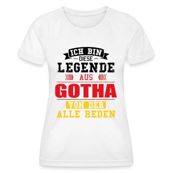 Stadt Gotha Deutschland Legende Spruch - Frauen Funktions-T-Shirt - Weiß - Vorne - AI Model Female 172 dark (172cm)