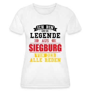 Stadt Siegburg Deutschland Legende Spruch - Frauen Funktions-T-Shirt - Weiß - Vorne - AI Model Female 172 dark (172cm)
