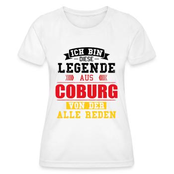 Stadt Coburg Deutschland Legende Spruch - Frauen Funktions-T-Shirt - Weiß - Vorne - AI Model Female 172 dark (172cm)