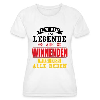 Stadt Winnenden Deutschland Legende Spruch - Frauen Funktions-T-Shirt - Weiß - Vorne - AI Model Female 172 dark (172cm)