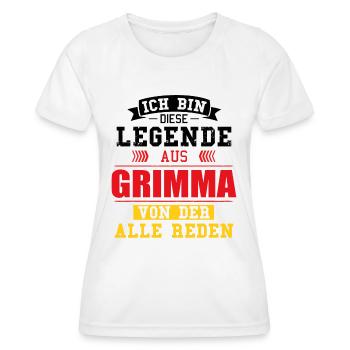 Stadt Grimma Deutschland Legende Spruch - Frauen Funktions-T-Shirt - Weiß - Vorne - AI Model Female 172 dark (172cm)