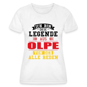 Stadt Olpe Deutschland Legende Spruch - Frauen Funktions-T-Shirt - Weiß - Vorne - AI Model Female 172 dark (172cm)