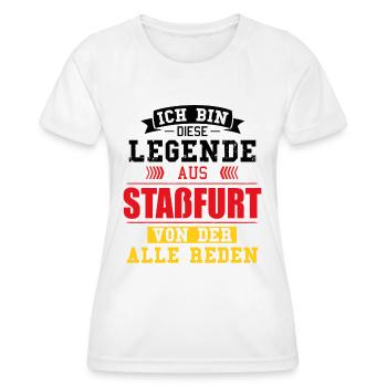 Stadt Staßfurt Deutschland Legende Spruch - Frauen Funktions-T-Shirt - Weiß - Vorne - AI Model Female 172 dark (172cm)