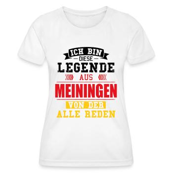 Stadt Meiningen Deutschland Legende Spruch - Frauen Funktions-T-Shirt - Weiß - Vorne - AI Model Female 172 dark (172cm)