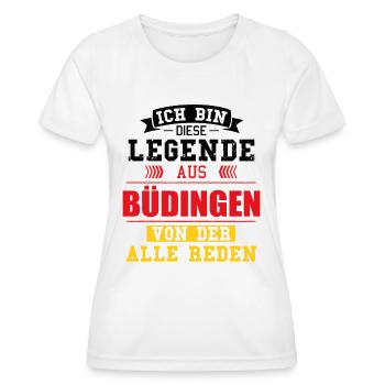 Stadt Büdingen Deutschland Legende Spruch - Frauen Funktions-T-Shirt - Weiß - Vorne - AI Model Female 172 dark (172cm)