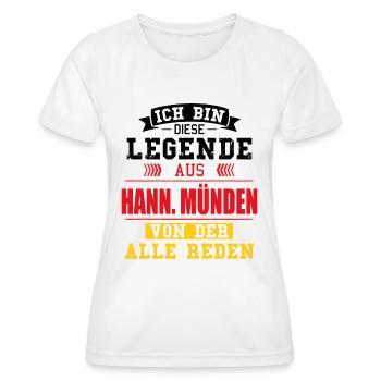 Stadt Hann. Münden Deutschland Legende Spruch - Frauen Funktions-T-Shirt - Weiß - Vorne - AI Model Female 172 dark (172cm)