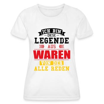 Stadt Waren Deutschland Legende Spruch - Frauen Funktions-T-Shirt - Weiß - Vorne - AI Model Female 172 dark (172cm)