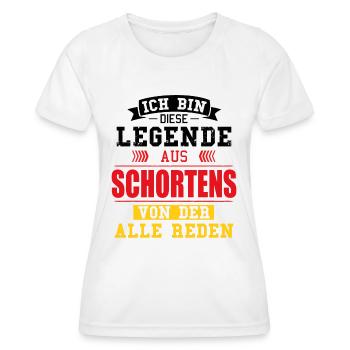 Stadt Schortens Deutschland Legende Spruch - Frauen Funktions-T-Shirt - Weiß - Vorne - AI Model Female 172 dark (172cm)