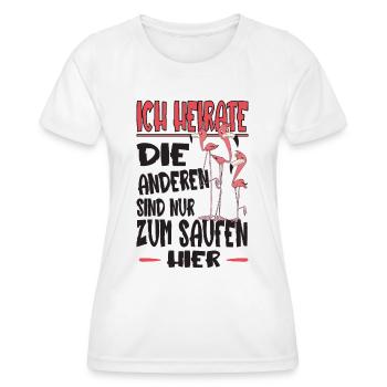 Junggesellenabschied Polterabend Team Bräutigam - Frauen Funktions-T-Shirt - Weiß - Vorne - AI Model Female 172 dark (172cm)