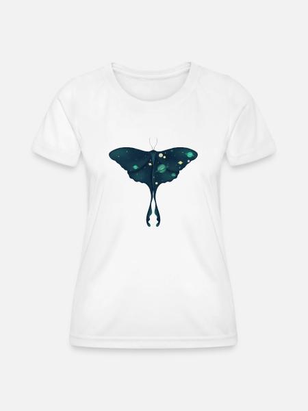 Kosmische Motte - Frauen Funktions-T-Shirt - Weiß