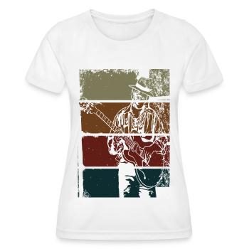 Guitariste de Blues Vintage - T-shirt sport Femme - blanc - Devant - AI Model Female 172 dark (172cm)