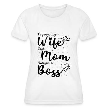 Cadeau de fête des mères pour la meilleure maman et la meilleure épouse - T-shirt sport Femme - blanc - Devant - AI Model Female 172 dark (172cm)