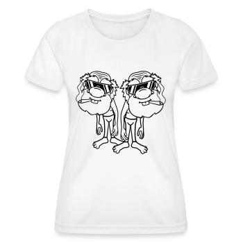 2 freunde team paar duenn cool rauchen sonnenbrill - Frauen Funktions-T-Shirt - Weiß - Vorne - AI Model Female 172 dark (172cm)