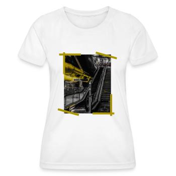 Train Station Poster - Women's Functional T-Shirt - white - Front - AI Model Female 172 dark (172cm)