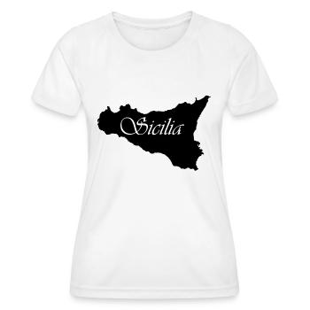 Sicile couleur noir écrit sicilia - T-shirt sport Femme - blanc - Devant - AI Model Female 172 dark (172cm)