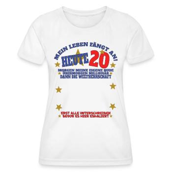 20. Geburtstag Frau & Mann Gästebuch - Frauen Funktions-T-Shirt - Weiß - Vorne - AI Model Female 172 dark (172cm)
