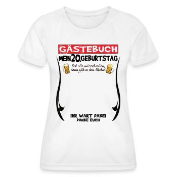 20. Geburtstag Frau & Mann Gästebuch - Frauen Funktions-T-Shirt - Weiß - Vorne - AI Model Female 172 dark (172cm)