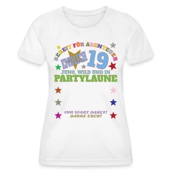 Livre d’or 19e anniversaire homme et femme - T-shirt sport Femme - blanc - Devant - AI Model Female 172 dark (172cm)
