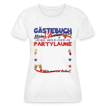 Livre d’or 19e anniversaire homme et femme - T-shirt sport Femme - blanc - Devant - AI Model Female 172 dark (172cm)