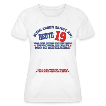Livre d’or 19e anniversaire homme et femme - T-shirt sport Femme - blanc - Devant - AI Model Female 172 dark (172cm)