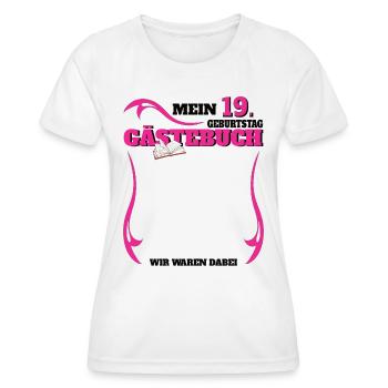 Livre d’or 19e anniversaire homme et femme - T-shirt sport Femme - blanc - Devant - AI Model Female 172 dark (172cm)