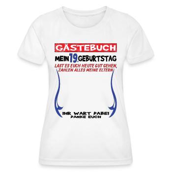 Livre d’or 19e anniversaire homme et femme - T-shirt sport Femme - blanc - Devant - AI Model Female 172 dark (172cm)