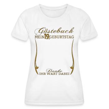 Livre d’or 19e anniversaire homme et femme - T-shirt sport Femme - blanc - Devant - AI Model Female 172 dark (172cm)