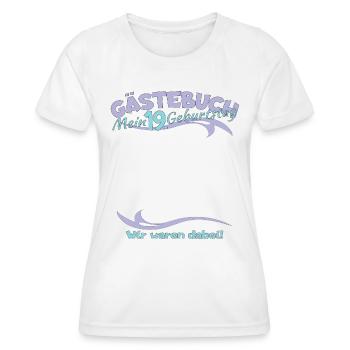 Livre d’or 19e anniversaire homme et femme - T-shirt sport Femme - blanc - Devant - AI Model Female 172 dark (172cm)