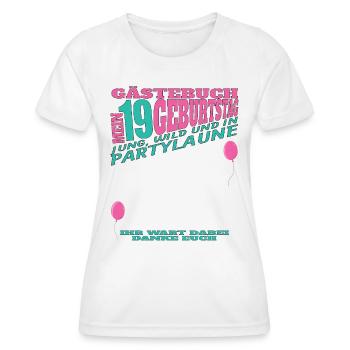 Livre d’or 19e anniversaire homme et femme - T-shirt sport Femme - blanc - Devant - AI Model Female 172 dark (172cm)
