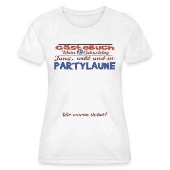 Livre d’or 19e anniversaire homme et femme - T-shirt sport Femme - blanc - Devant - AI Model Female 172 dark (172cm)