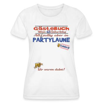 45. Geburtstag Mann und Frau Gästebuch - Frauen Funktions-T-Shirt - Weiß - Vorne - AI Model Female 172 dark (172cm)
