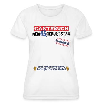 45. Geburtstag Mann und Frau Gästebuch - Frauen Funktions-T-Shirt - Weiß - Vorne - AI Model Female 172 dark (172cm)