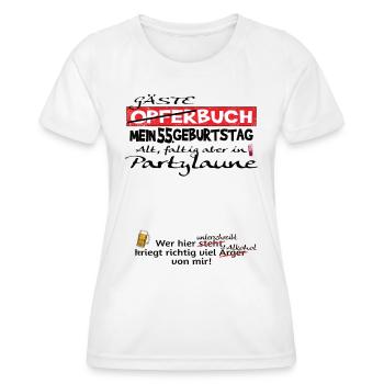 55th Birthday Man and Woman Guestbook - Women's Functional T-Shirt - white - Front - AI Model Female 172 dark (172cm)