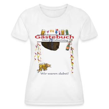 75e anniversaire homme et femme livre d’or - T-shirt sport Femme - blanc - Devant - AI Model Female 172 dark (172cm)