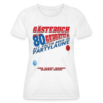 80e anniversaire homme et femme livre d’or - T-shirt sport Femme - blanc - Devant - AI Model Female 172 dark (172cm)