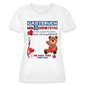 80e anniversaire homme et femme livre d’or - T-shirt sport Femme - blanc - Devant - AI Model Female 172 dark (172cm)