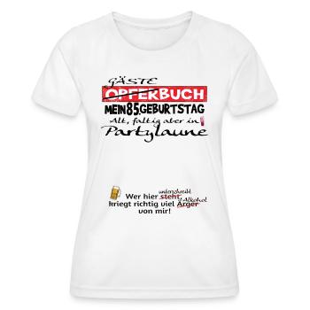 85th Birthday Man and Woman Guestbook - Women's Functional T-Shirt - white - Front - AI Model Female 172 dark (172cm)