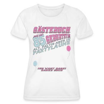 85th Birthday Man and Woman Guestbook - Women's Functional T-Shirt - white - Front - AI Model Female 172 dark (172cm)