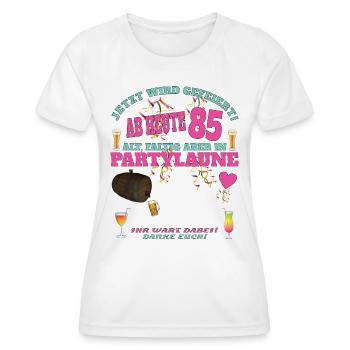 85th Birthday Man and Woman Guestbook - Women's Functional T-Shirt - white - Front - AI Model Female 172 dark (172cm)