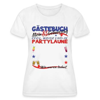 85th Birthday Man and Woman Guestbook - Women's Functional T-Shirt - white - Front - AI Model Female 172 dark (172cm)