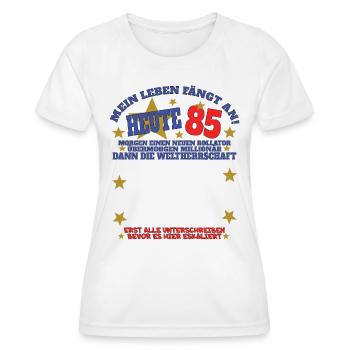 85th Birthday Man and Woman Guestbook - Women's Functional T-Shirt - white - Front - AI Model Female 172 dark (172cm)