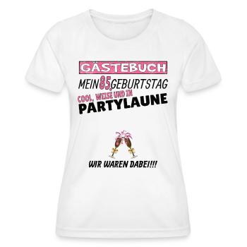85th Birthday Man and Woman Guestbook - Women's Functional T-Shirt - white - Front - AI Model Female 172 dark (172cm)