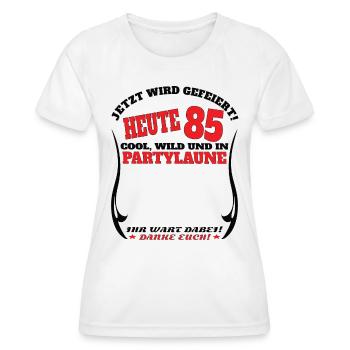 85th Birthday Man and Woman Guestbook - Women's Functional T-Shirt - white - Front - AI Model Female 172 dark (172cm)